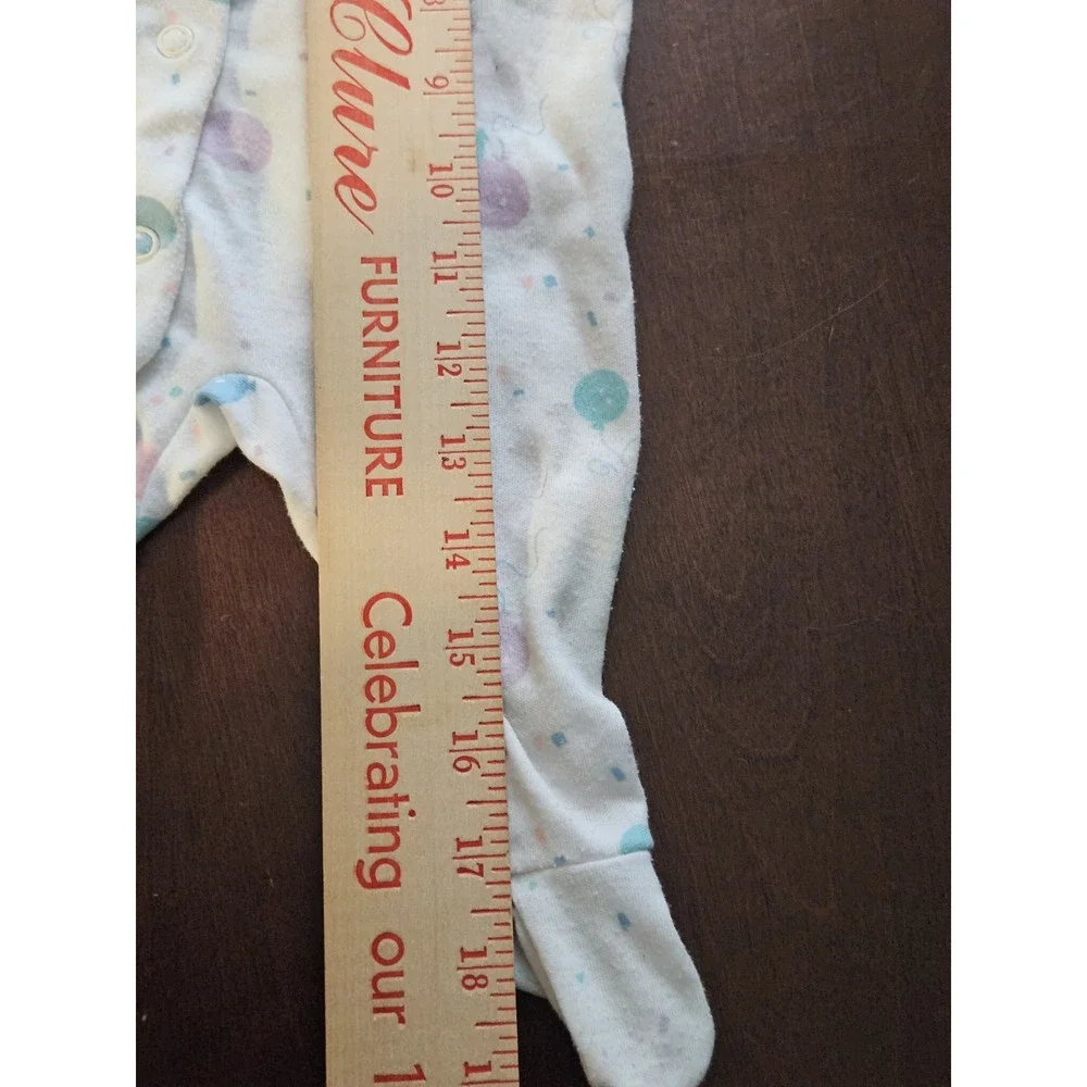 Vtg Carter's Baby Sleeper Small 11 lbs White Pastel‎ Balloon (0-3 M)
